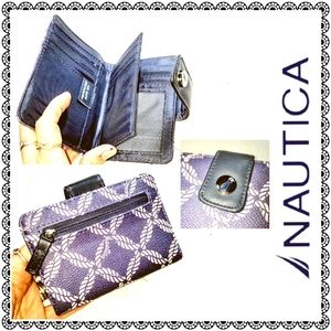 {Nautica} navy/white/pink ID Safe wallet